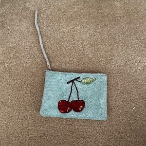 Beaded cherry wristlet